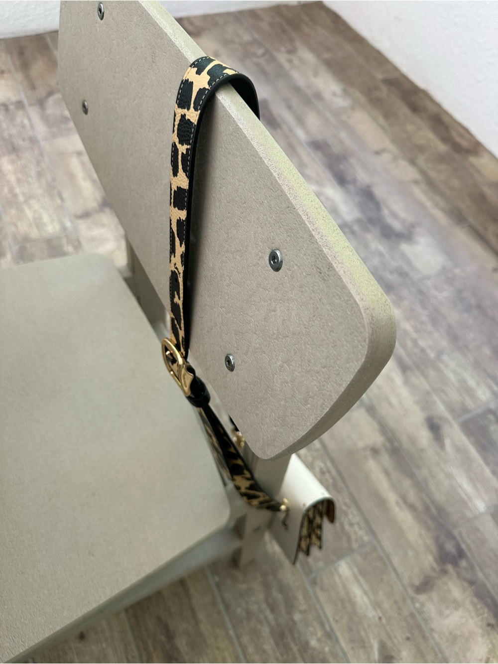Coach Leopard Print Adjustable Strap in Black and Tan with Gold Hardware - Picture 8 of 16